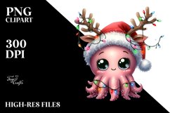 Baby Octopus with Christmas Spirit, Transparent PNG Product Image 1