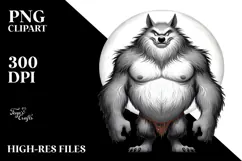 Funny Werewolf Digital Painting PNG Product Image 2