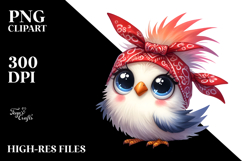 Whimsical Bird with Bandana PNG Product Image 2