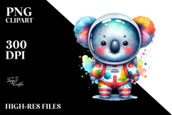 Wimsical Koala with Astronaut Helmet PNG Product Image 2