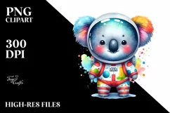 Wimsical Koala with Astronaut Helmet PNG Product Image 1