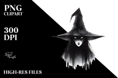 Evil Witch with Black Cat Clipart Product Image 2