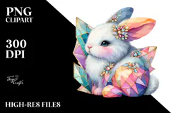 Colorful Bunny Made of Diamonds PNG Product Image 2