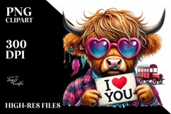 Cool Haircut Highland Calf, PNG Product Image 2