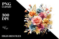 Colorful Bouquet with Carnation and Splash | Clipart Product Image 3