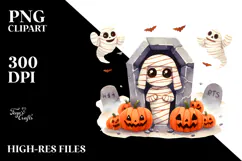 Simple Halloween Mummy's Tomb PNG Product Image 2