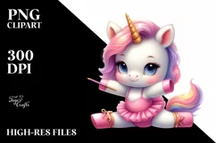 Colorful Baby Unicorn Dancing | Sublimation | Clipart Product Image 3
