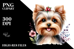Happy Yorkshire Terrier in Watercolor PNG Product Image 2