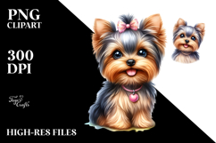 Happy Yorkshire Terrier in Watercolor PNG Product Image 2