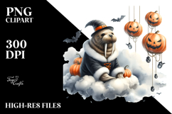 Spooky Walrus on Cloud PNG Product Image 2