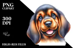 Watercolor Happy Bloodhound PNG Product Image 2