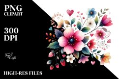 Adorned Flower with Hearts, PNG Product Image 2
