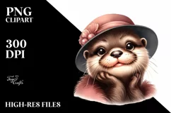 Funny Otter Smiling | Watercolor Clipart Product Image 3