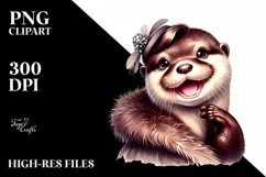 Funny Cute Otter Portrait Sticker Clipart Product Image 3