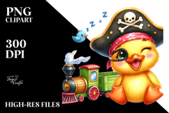 Crazy Vibrant Watercolor Baby Duck PNG Product Image 2