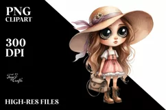 Watercolor Brittany Sun Hat Boots Caricature Sticker Clipart Product Image 3