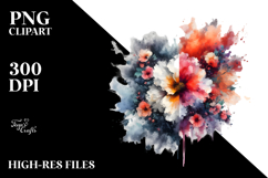Colorful Flower Splashes PNG Product Image 2