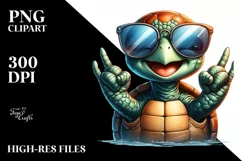 Funny Turtle Rocker Sign | Watercolor Clipart Product Image 1