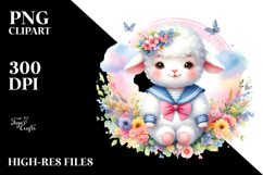 Pastel Baby Lamb Sailor Suit, PNG Product Image 2