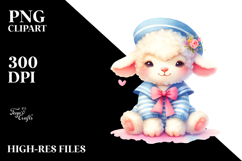 Pastel Baby Lamb Sailor Suit, PNG Product Image 2