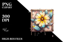 Pastel Stained Wooden Primrose, PNG Product Image 2