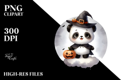 Washed Watercolor Panda on a Cloud PNG Product Image 2