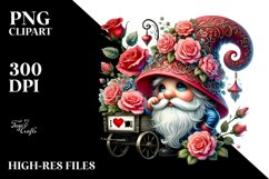 Valentines Gnome with Roses PNG Product Image 2