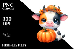Cute Baby Cow with Pumpin | Sublimation Product Image 2