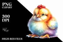 Colorful Baby Chicken Cute Moon Clipart Product Image 1