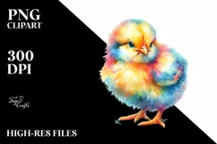 Colorful Baby Chicken Cute Moon Clipart Product Image 1