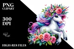 Funny Unicorn Jumping, Transparent PNG Product Image 3