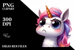 Watercolor Funny Unicorn PNG Product Image 1