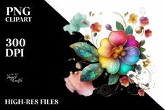 Watercolor Luxury Flower Love Splash Clipart Product Image 1