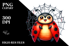 Funny Cute Ladybug in Front of Spider Web | Sublimation Product Image 2