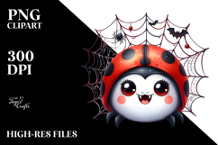 Funny Cute Ladybug in Front of Spider Web | Sublimation Product Image 2