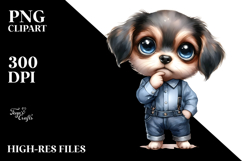 Big Eyes Baby Puppy Caricature Clipart Product Image 2