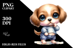 Big Eyes Baby Puppy Caricature Clipart Product Image 2