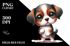 Big Eyes Baby Puppy Caricature Clipart Product Image 2