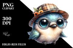 Baby Hummingbird with Hat and Sunglasses PNG Product Image 2