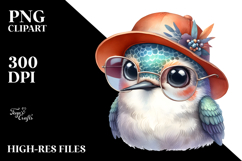 Baby Hummingbird with Hat and Sunglasses PNG Product Image 2