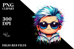 Adorable Funny Design with Cool Hair, PNG Product Image 2