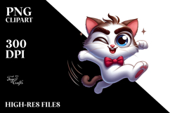 Playful Kitten with Bow Tie, PNG Product Image 2