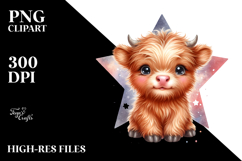 Watercolor Baby Cow Sitting on Star Product Image 2