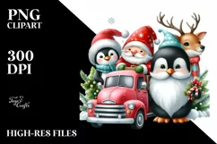 Christmas Characters Running from Truck PNG Product Image 3