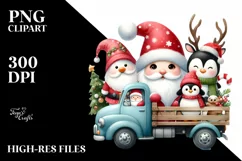 Christmas Characters Running from Truck PNG Product Image 3