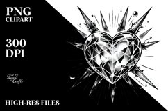 Tattoo Style Heart with Spikes PNG Product Image 2
