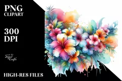 Hawayan Flower Watercolor Abstract PNG Product Image 1