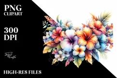 Hawayan Flower Watercolor Abstract PNG Product Image 1