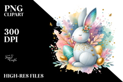 Colorful Bunny Made of Wood PNG Product Image 2