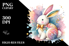 Colorful Wooden Bunny PNG Product Image 2